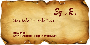 Szekér Róza névjegykártya